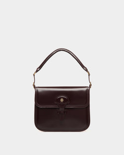 Beckett Shoulder Bag In Deep Burgundy Brushed Leather