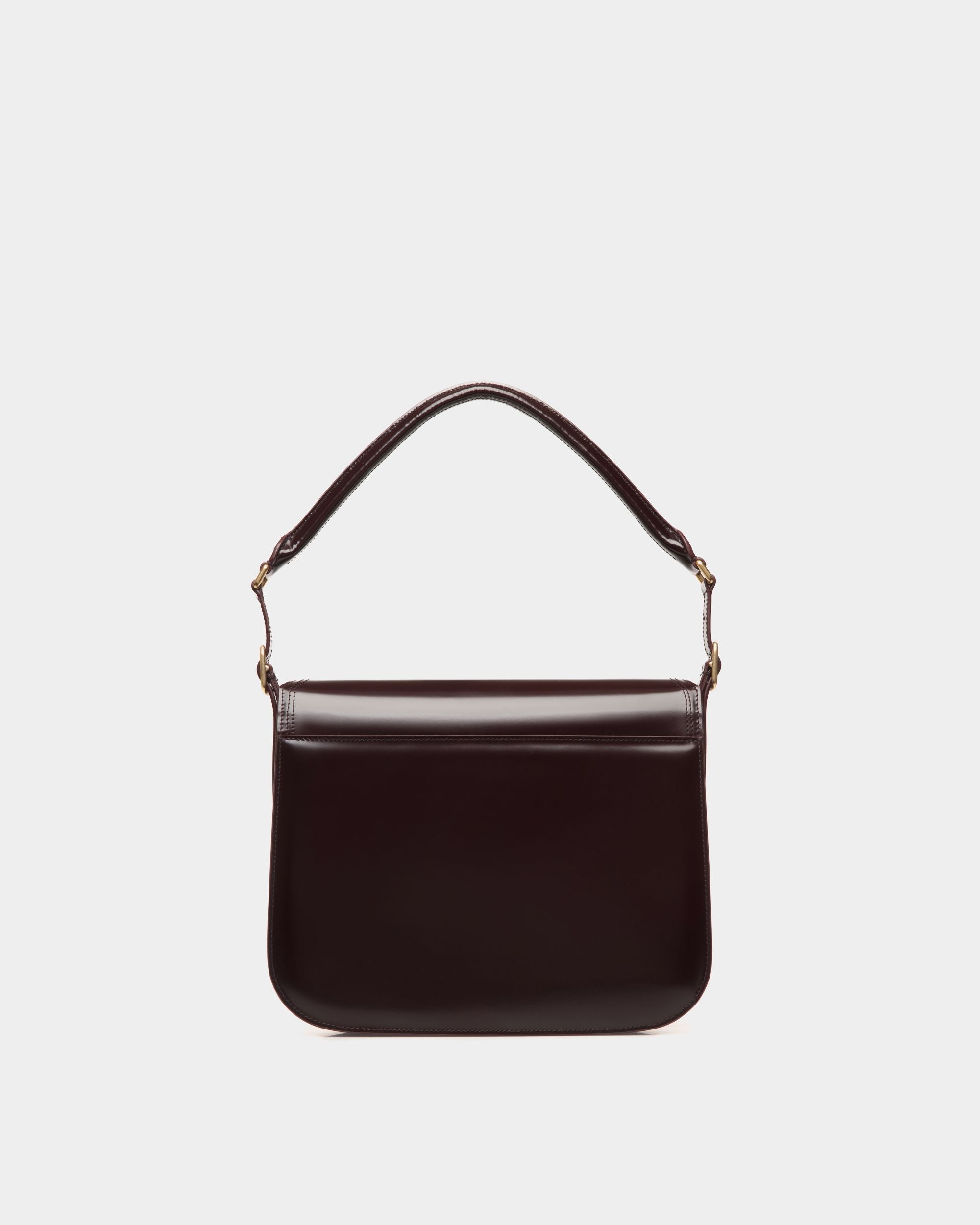 Bally Global - Beckett Shoulder Bag In Deep Burgundy Brushed Leather - Burdeos