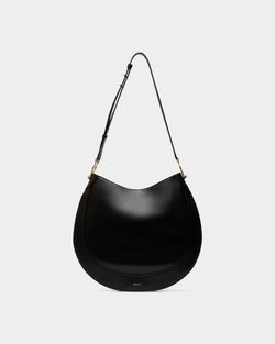 Lune Hobo Bag in Black Leather