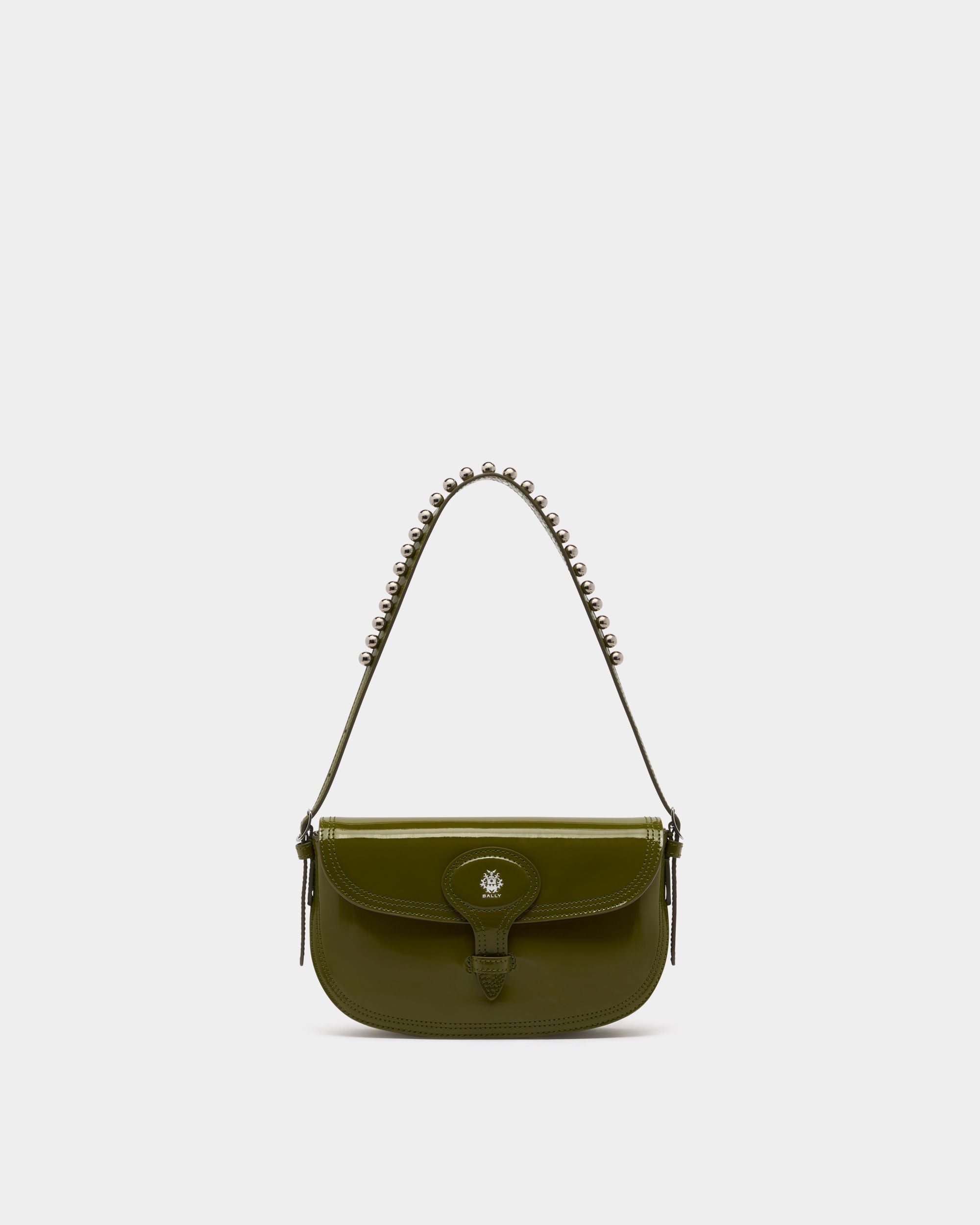 Bally Global - Beckett Small Shoulder Bag in Matcha Green Brushed Leather - Green