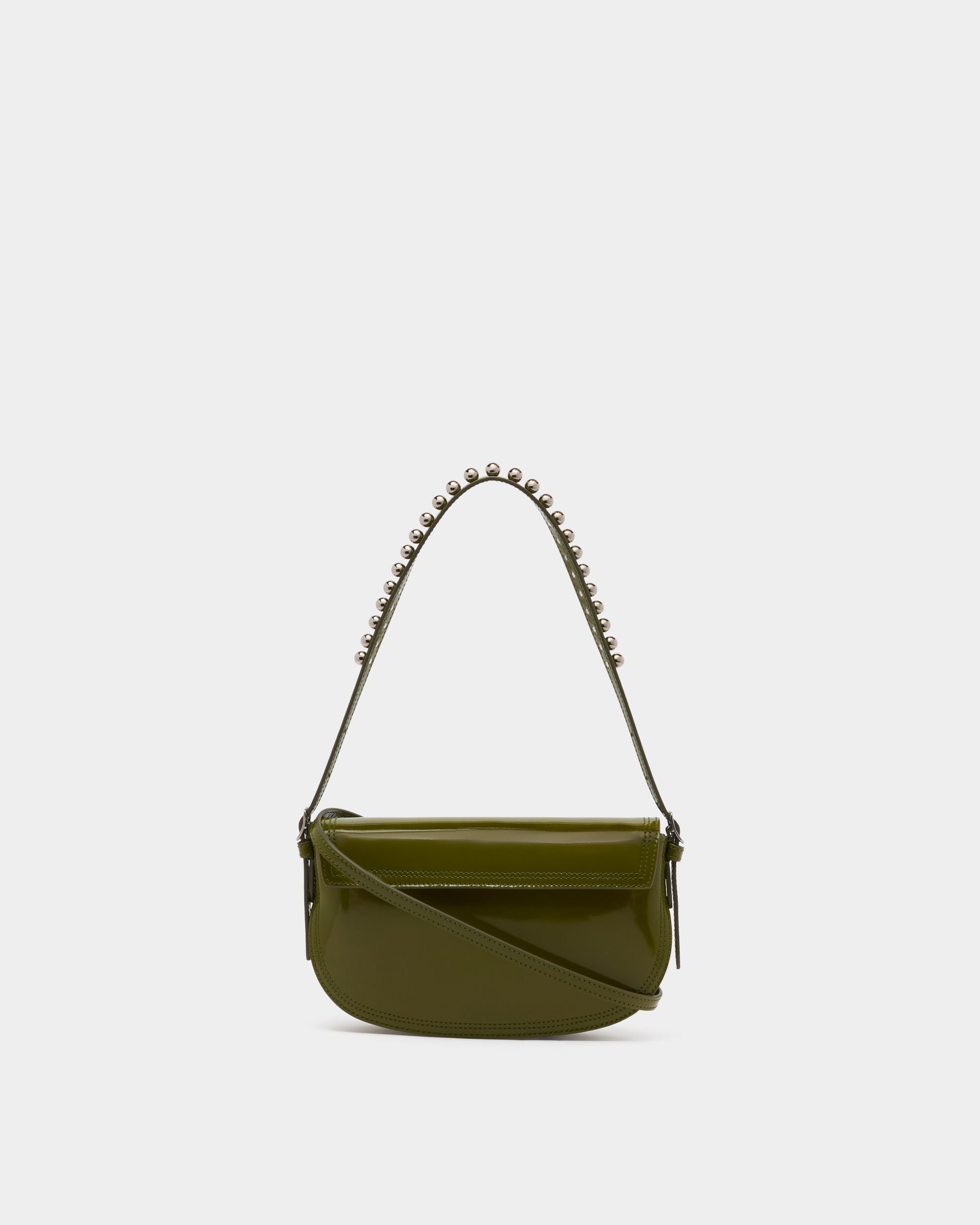 Bally Global - Beckett Small Shoulder Bag in Matcha Green Brushed Leather - Green