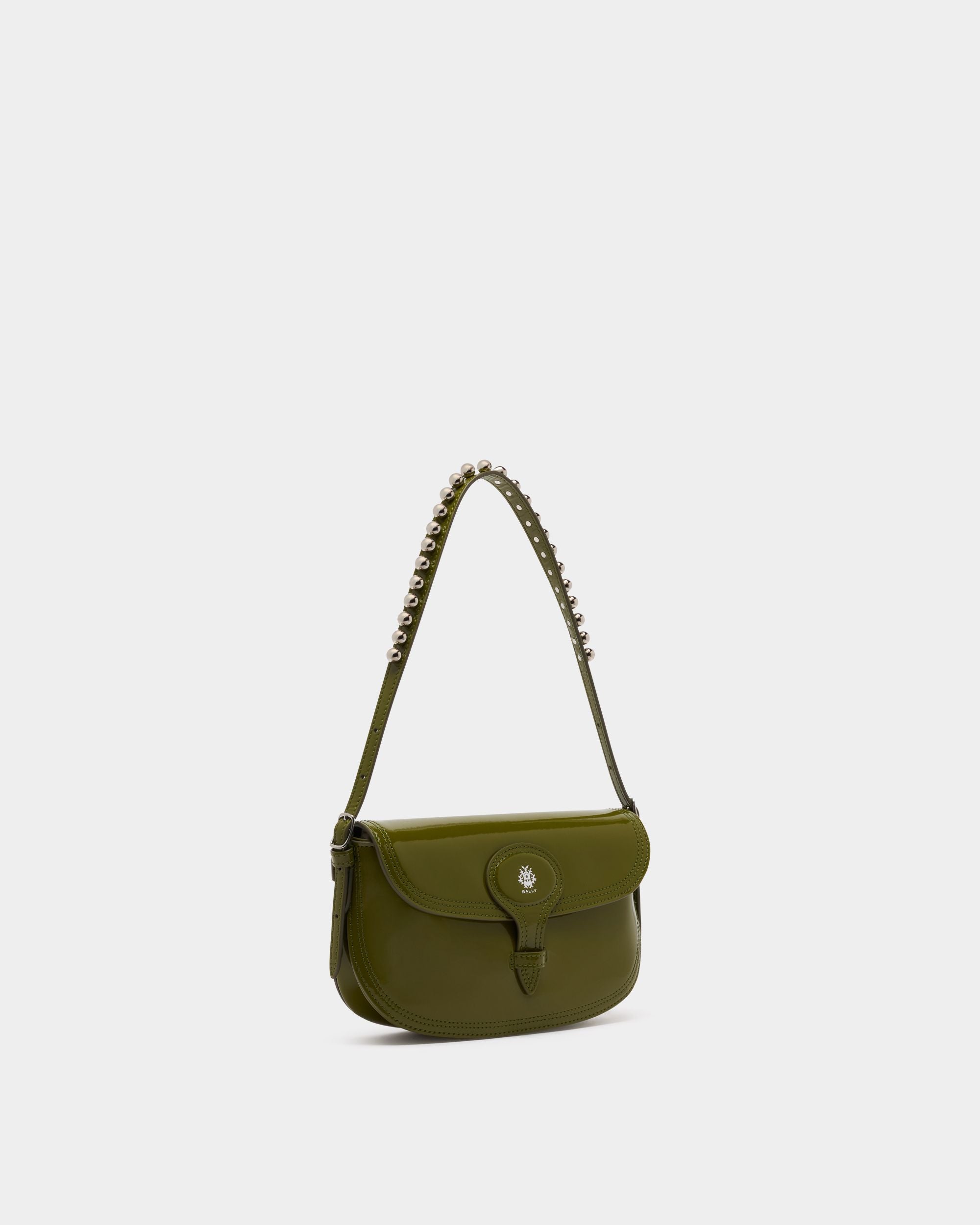 Bally Global - Beckett Small Shoulder Bag in Matcha Green Brushed Leather - Green