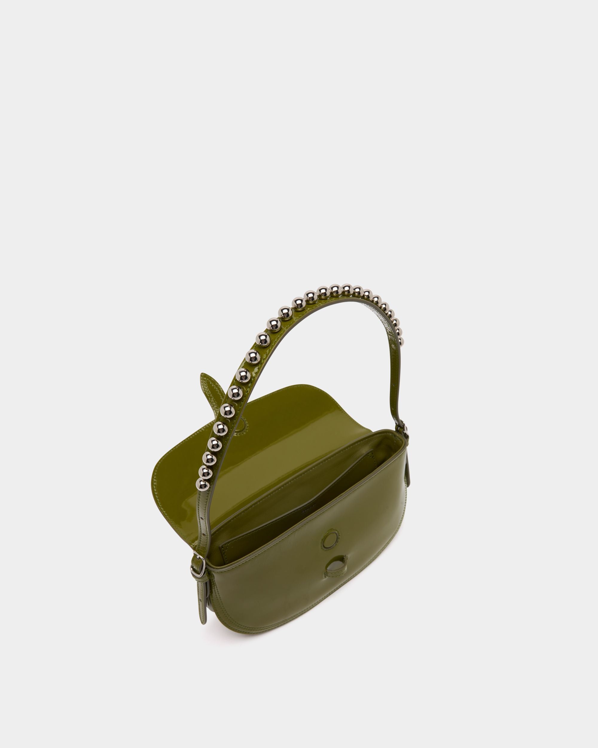 Bally Global - Beckett Small Shoulder Bag in Matcha Green Brushed Leather - Green