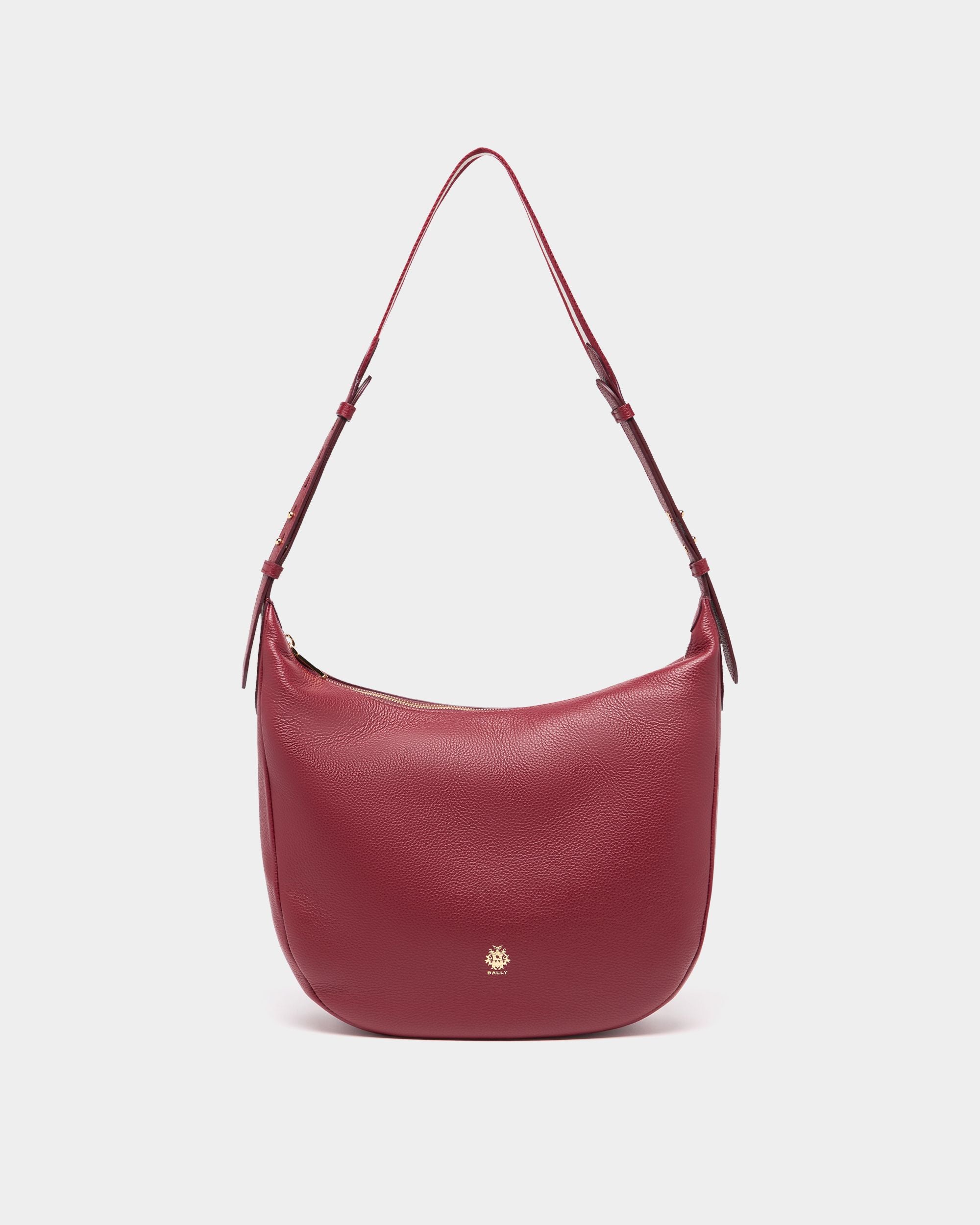 Bally Global - Hera Hobo Bag in Ruby Red Grained Leather - Red