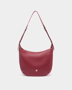 Hera Hobo Bag in Ruby Red Grained Leather