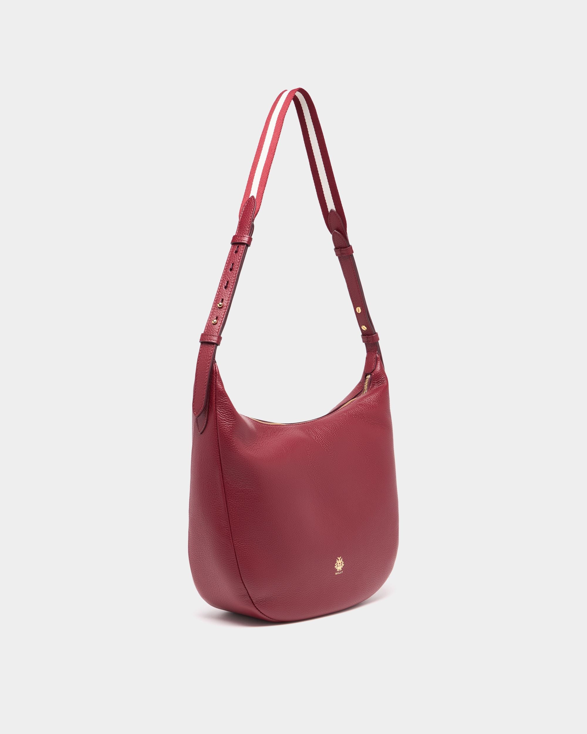 Bally Global - Hera Hobo Bag in Ruby Red Grained Leather - Red