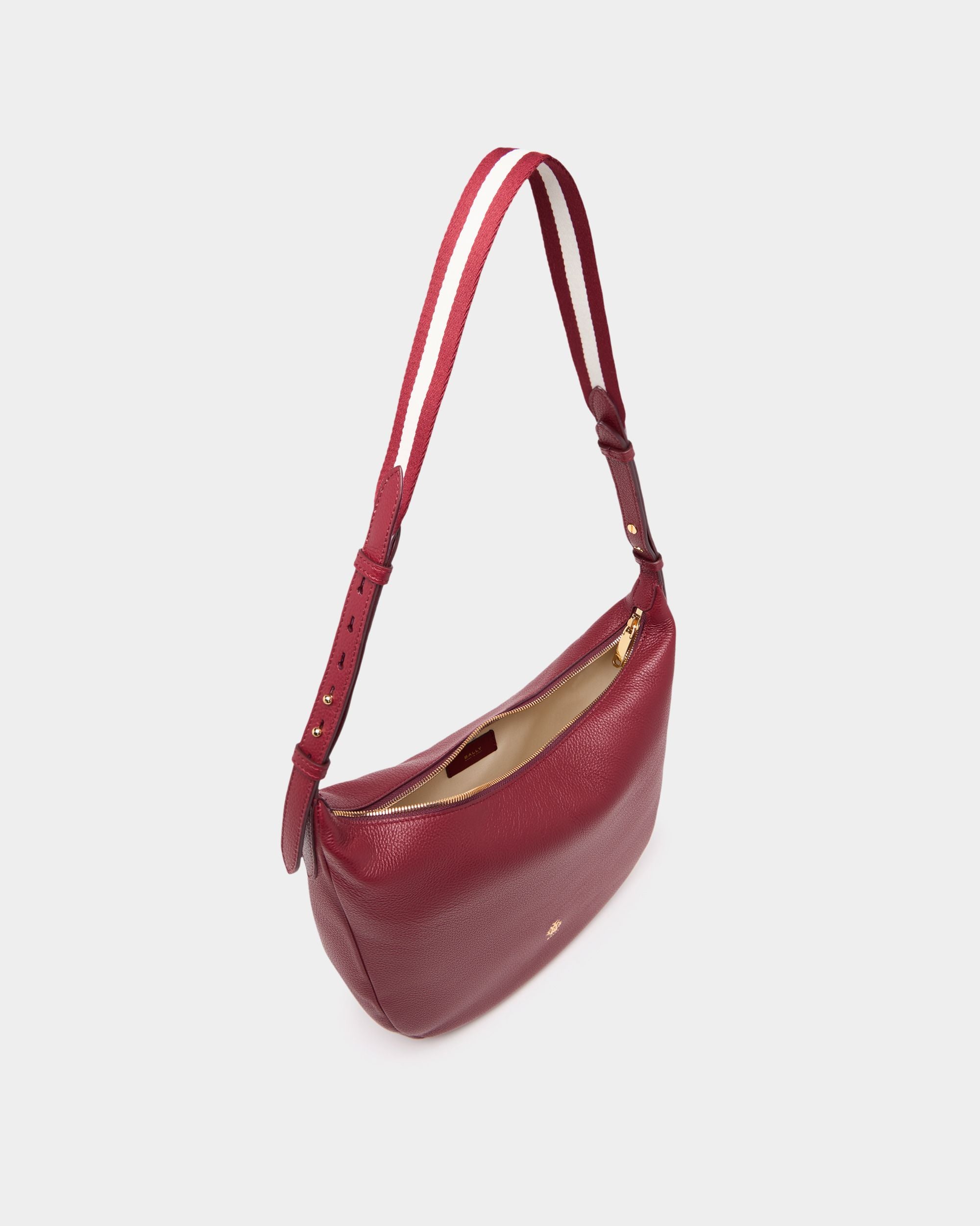 Bally Global - Hera Hobo Bag in Ruby Red Grained Leather - Red
