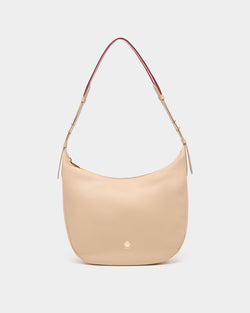 Hera Hobo Bag in Light Beige Grained Leather