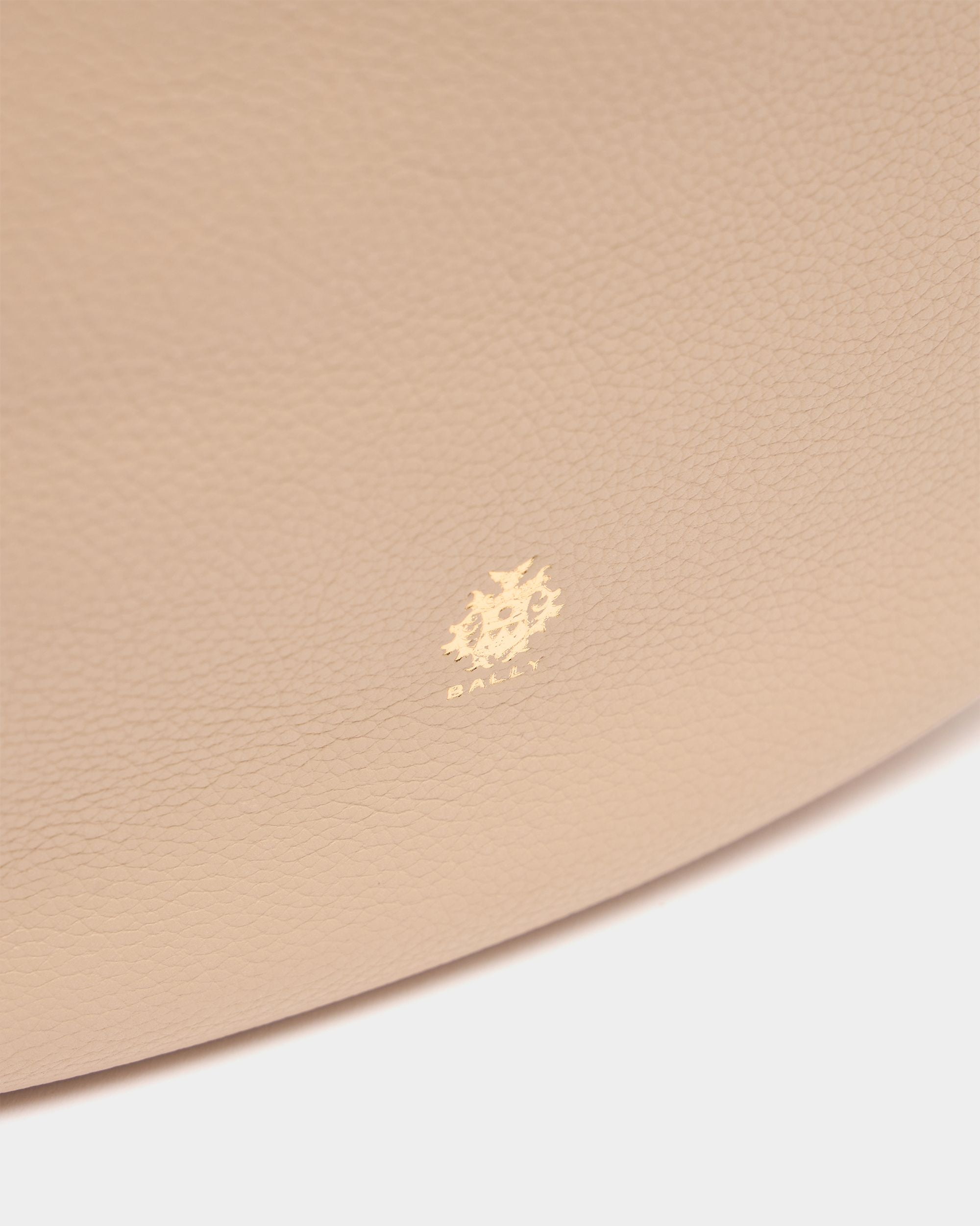 Bally Global - Hera Hobo Bag in Light Beige Grained Leather - Beige