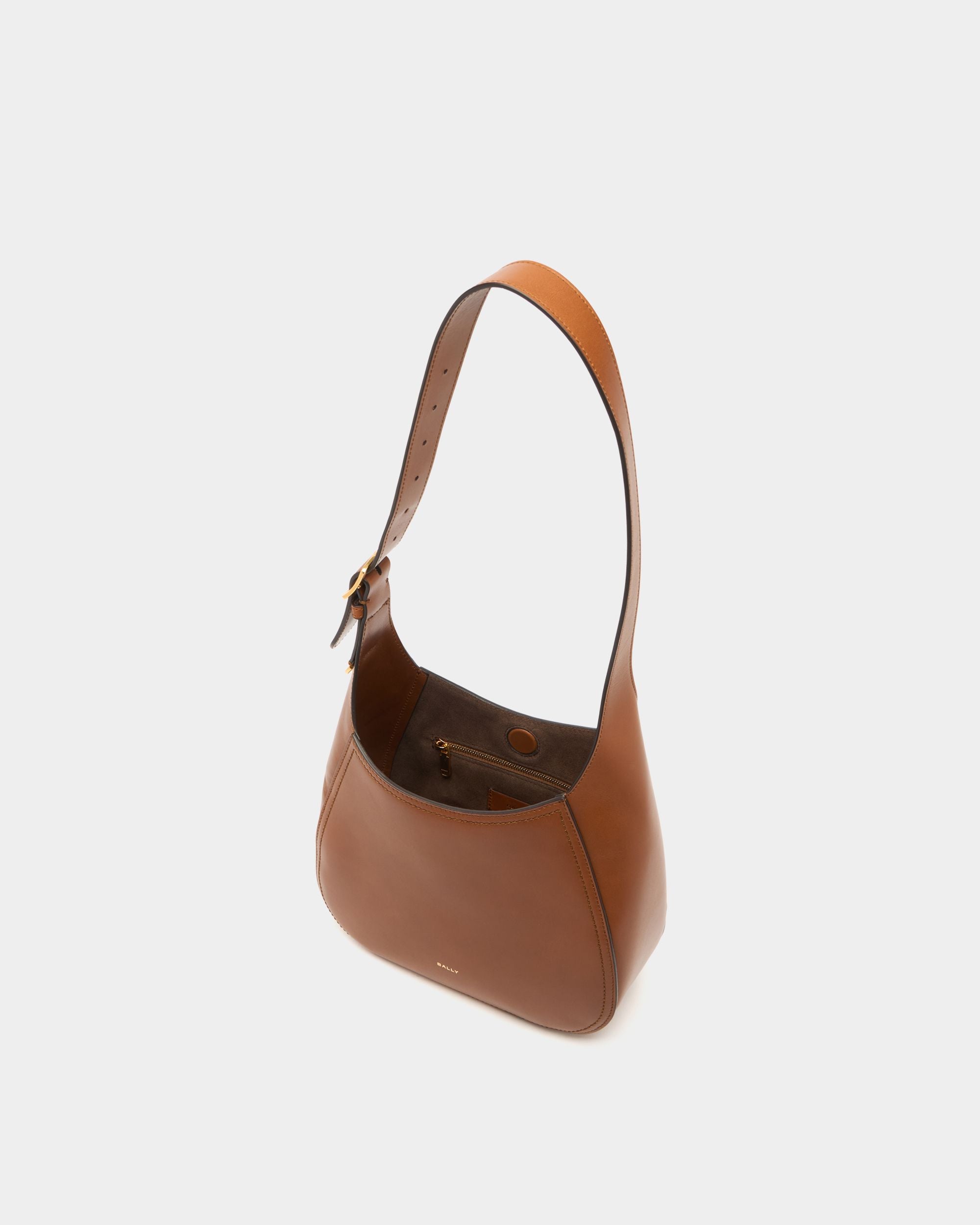 Bally Global - Kleine Hobo-Tasche Althea aus Leder in Amber Brown - Braun