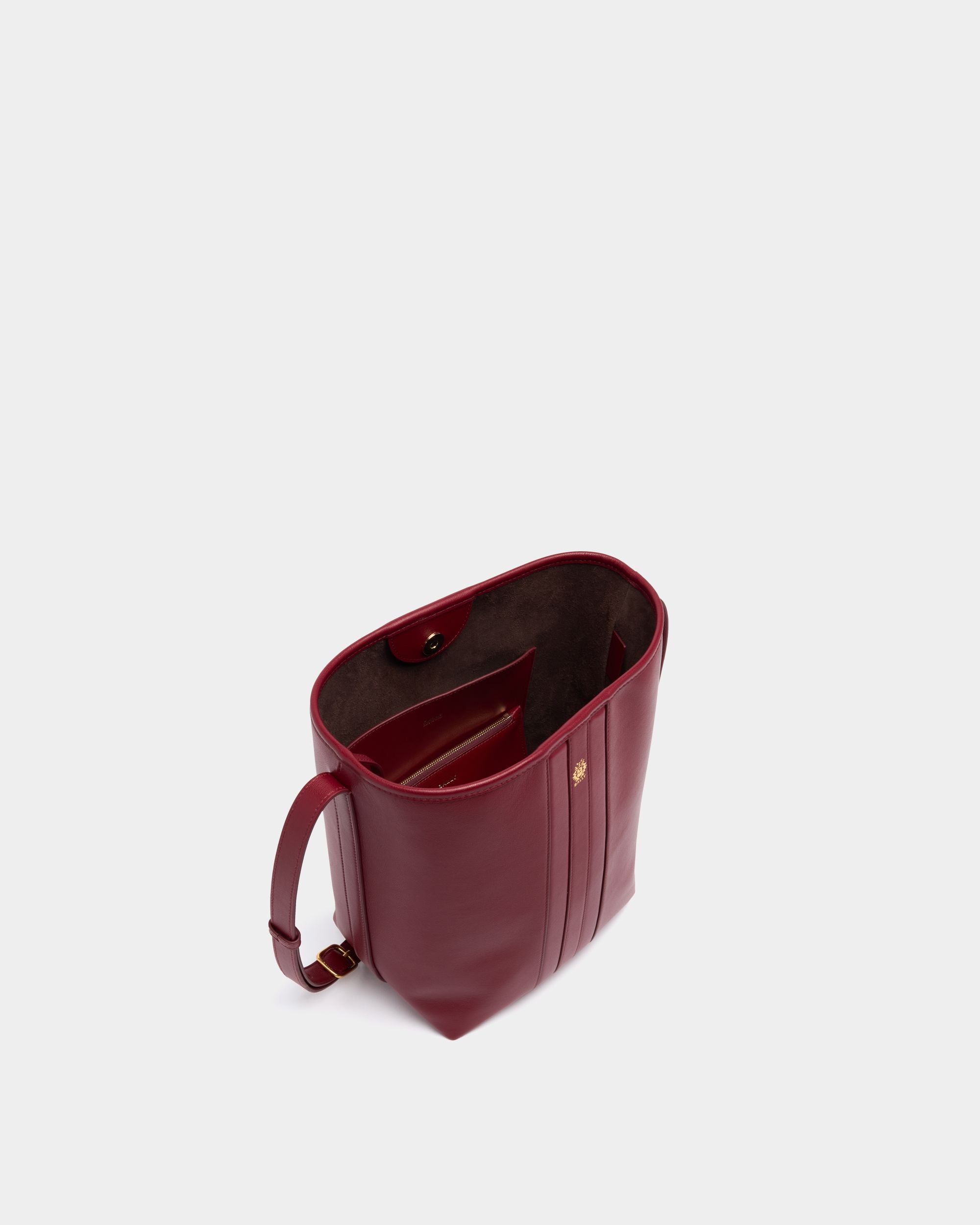 Bally Global - Signature Bucket Bag in Ruby Red Leather - Red
