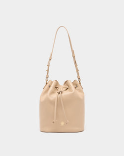 Hera Bucket Bag in Light Beige Grained Leather