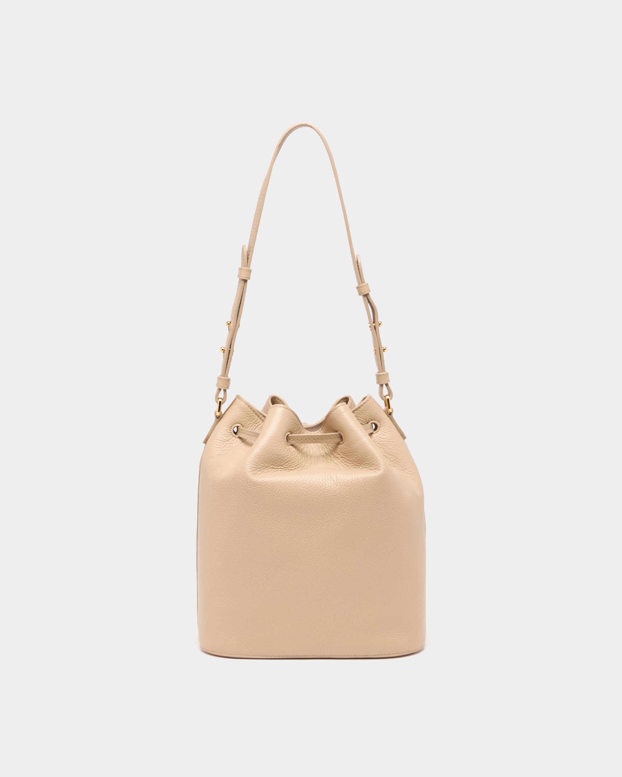 Bally Global - Hera Bucket Bag in Light Beige Grained Leather - Beige