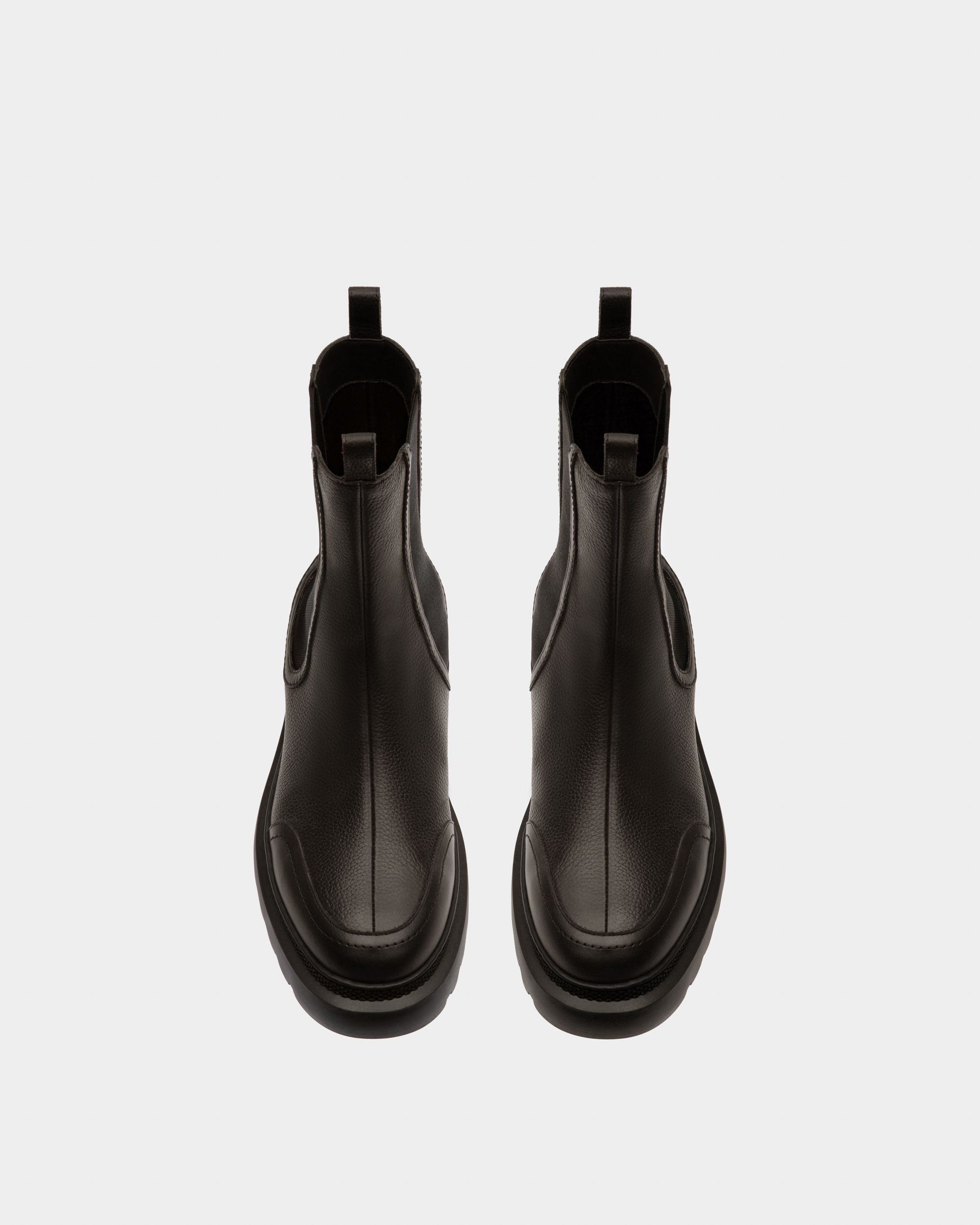 Bally Global - Ginny Flat Leather Boots In Black - Negro