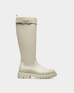 Gaila Stiefel Aus Altweissem Leder