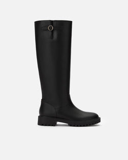 Long Boot in Black Leather