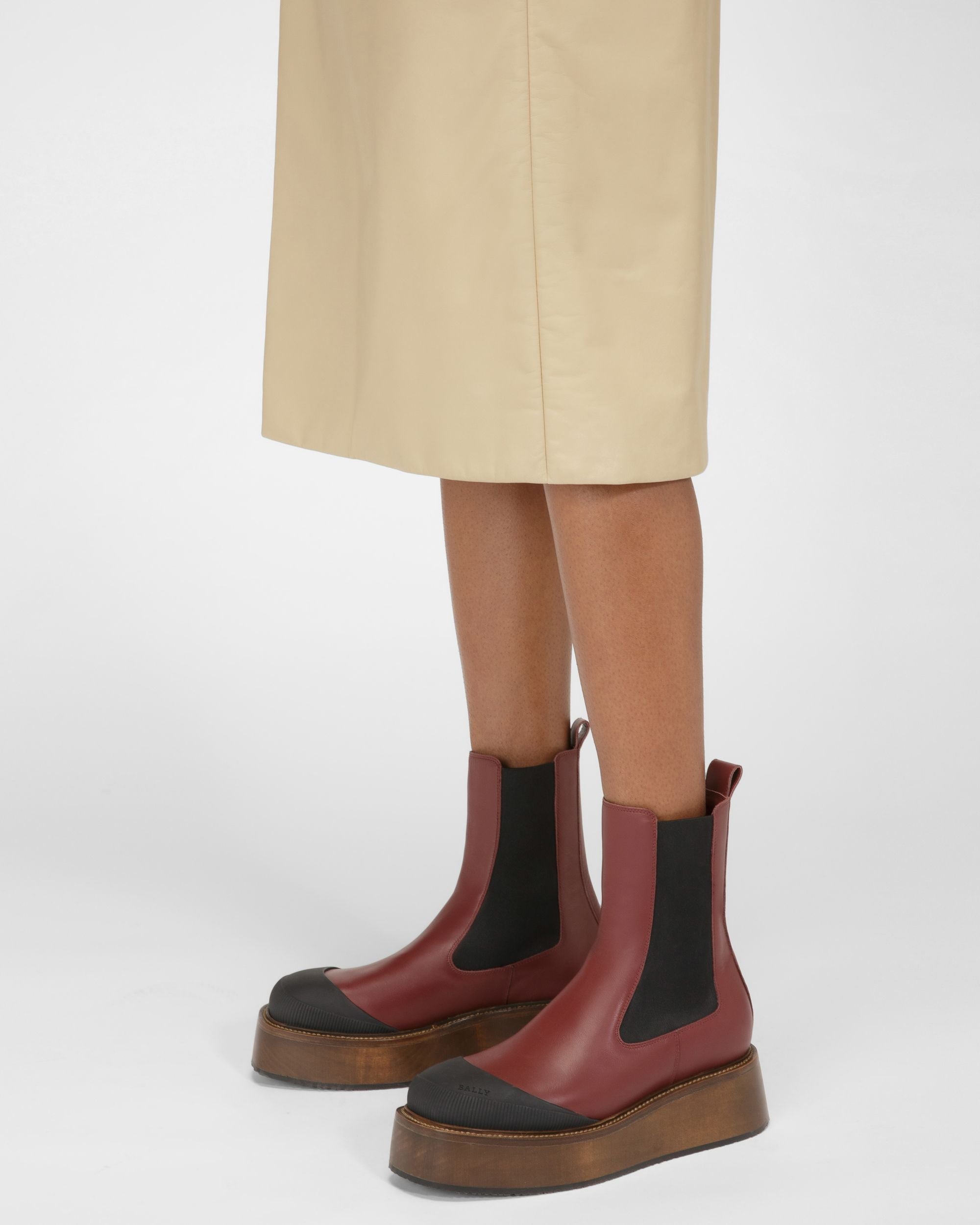 Bally Global - Ilene Leather Booties In Heritage Red - Red