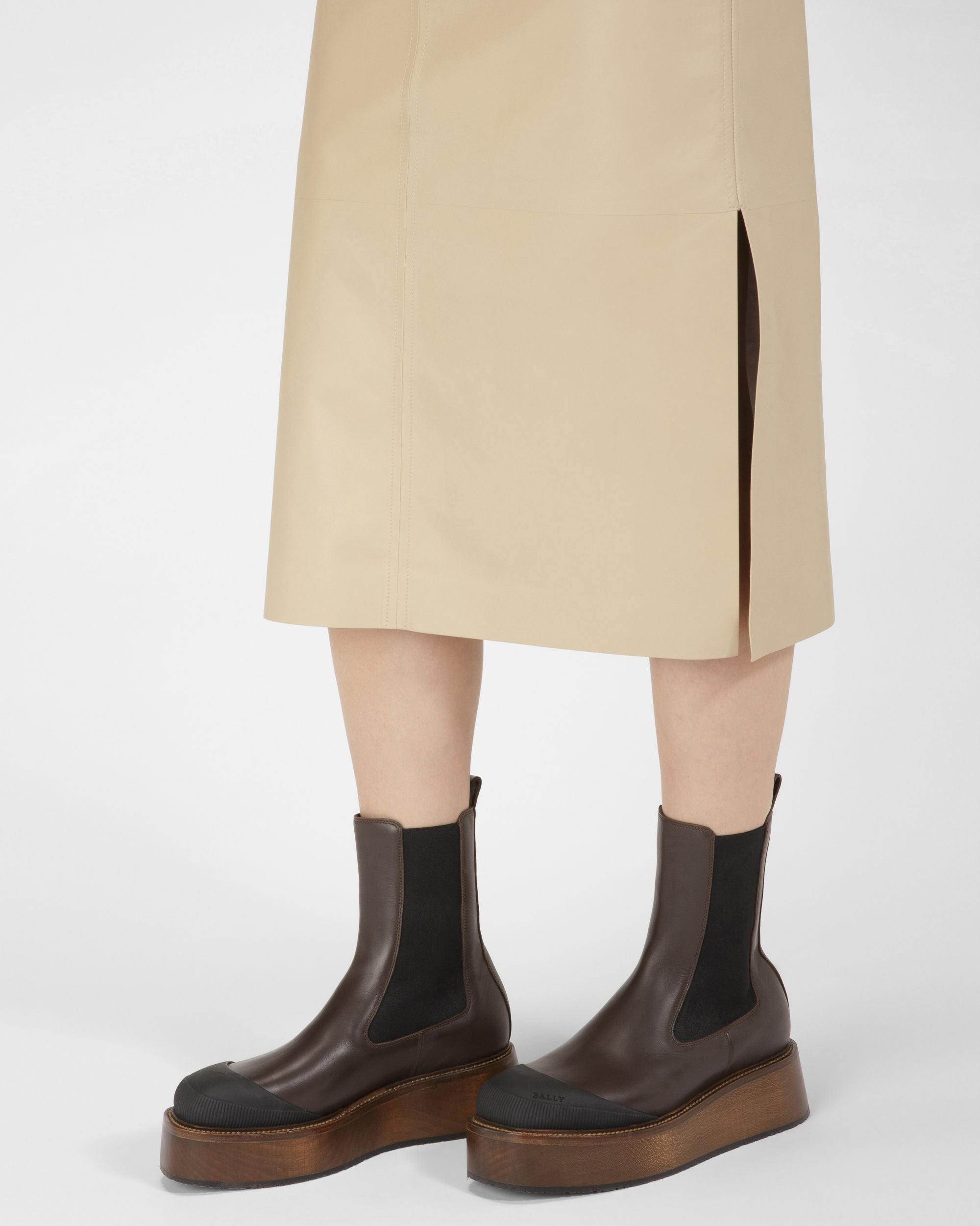 Bally Global - Ilene Leather Booties In Ebony Brown - Brown