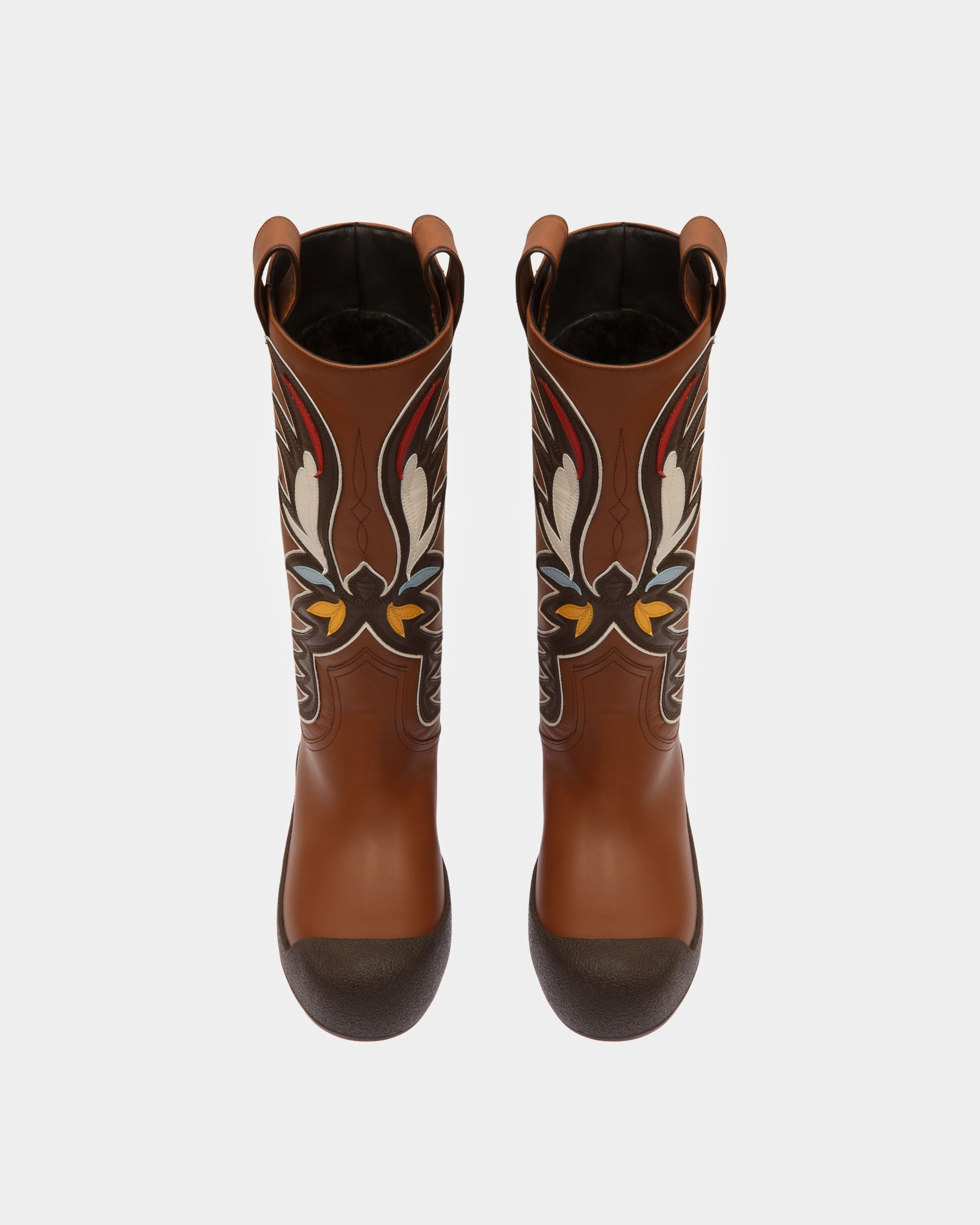 Bally Global - Bota Alta RV De La Colección Curling De Piel En Marrón - Marrón