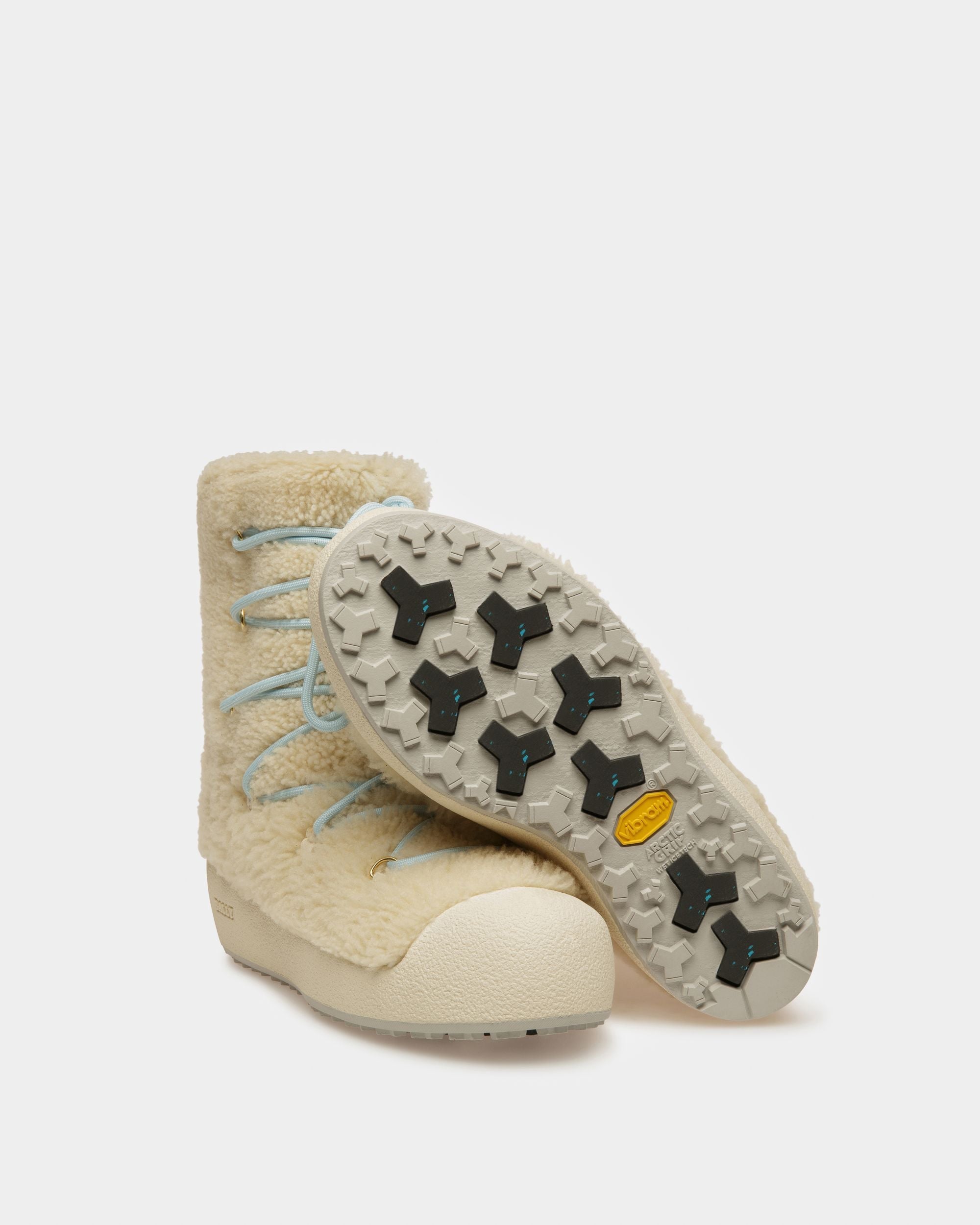 Bally Global - Curling Collection Boot in Natural Shearling - White