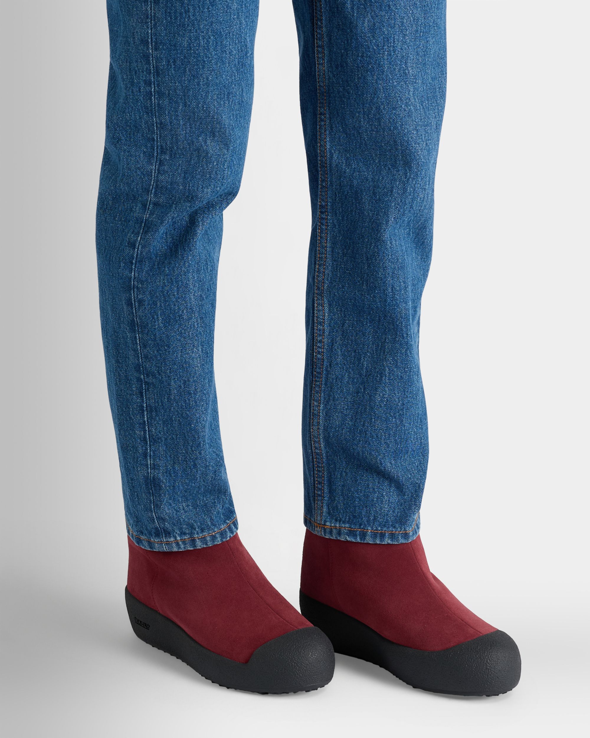 Bally Global - Bally Curling Bootie in Andorra Suede - Burgundy