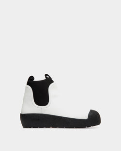 Bally Curling Bootie In White Leather