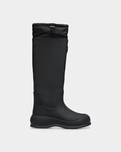 Frei Boot In Black Rubberized Leather