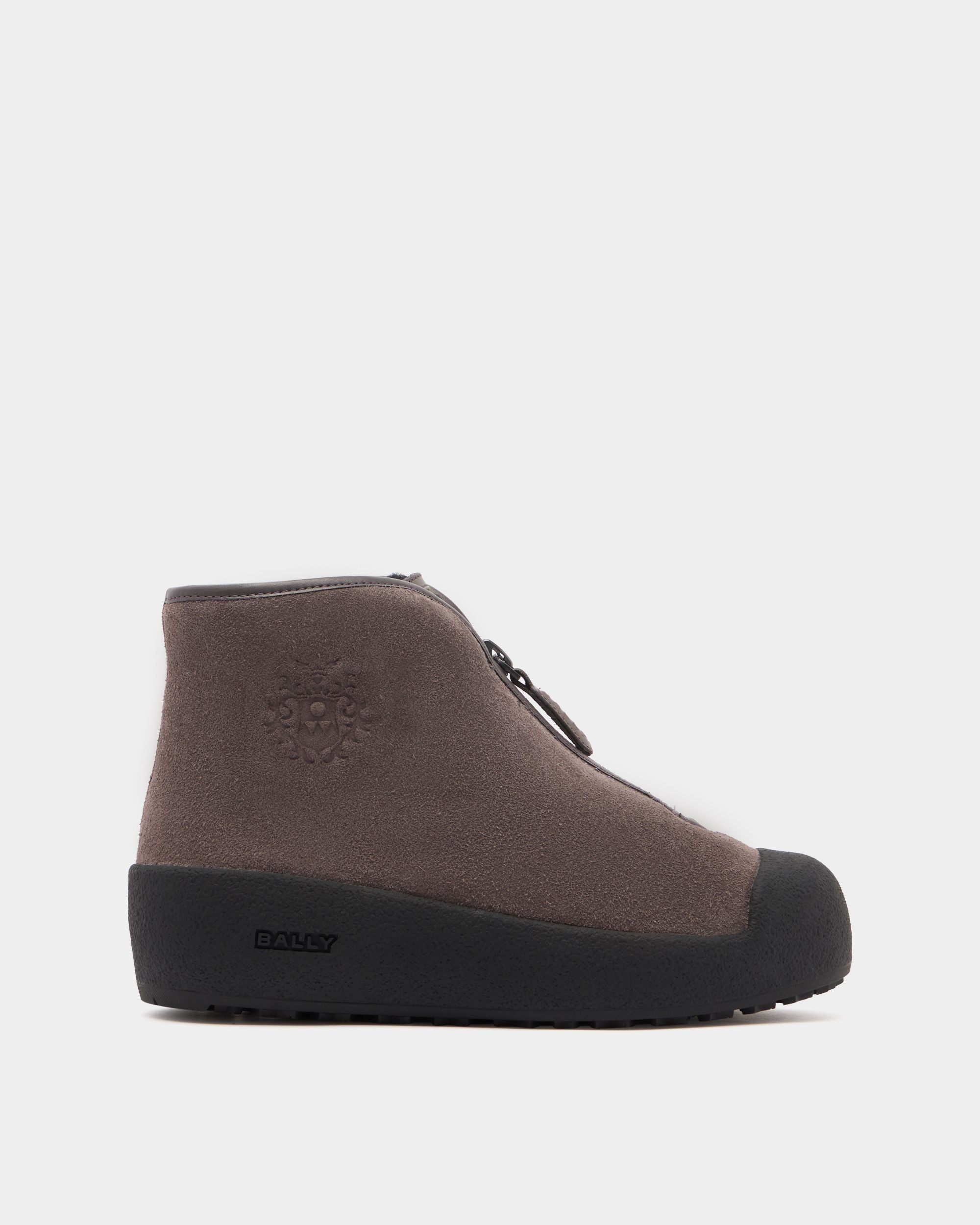 Bally Global - Bally Curling Stiefelette aus Veloursleder in Grau - Grau