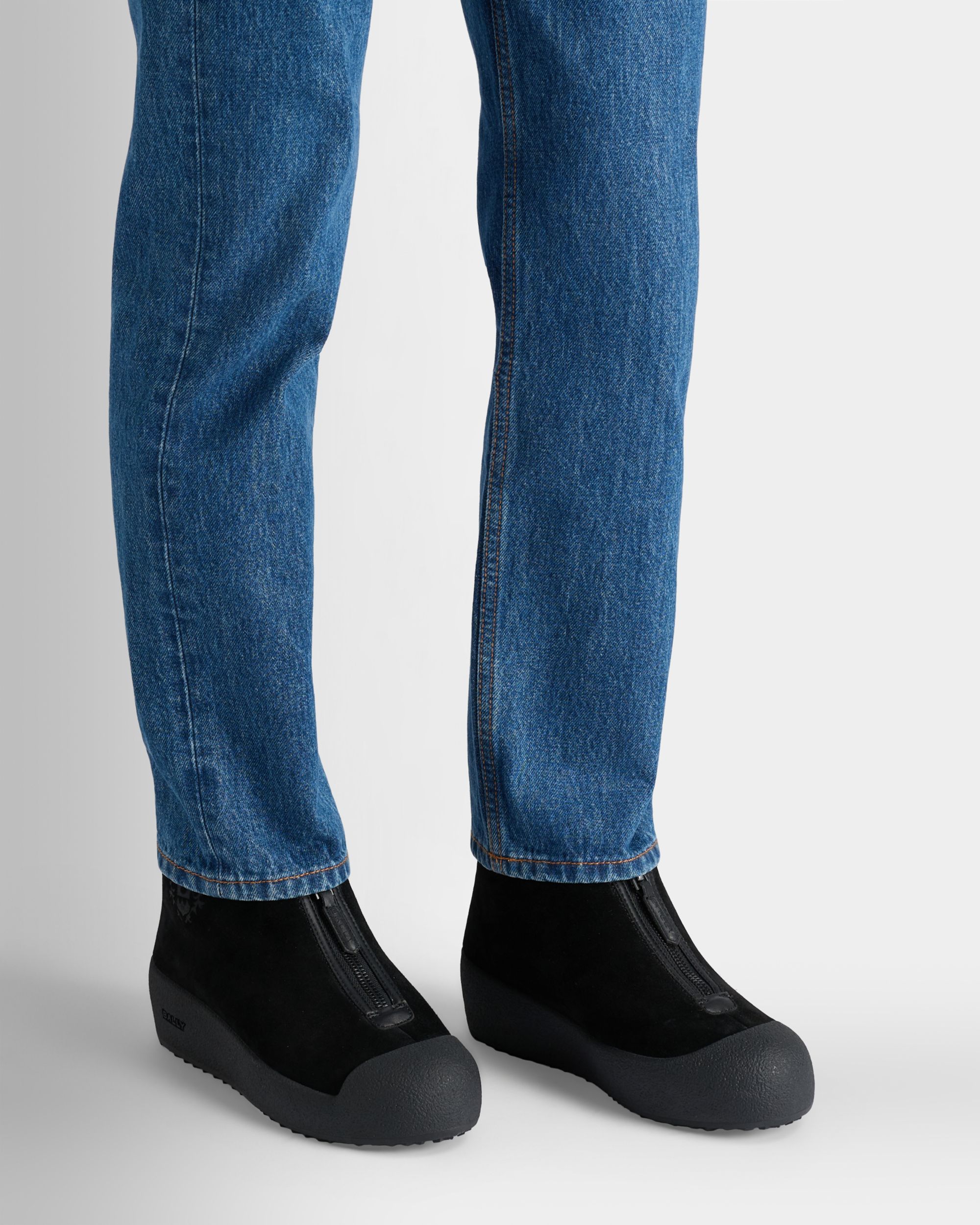 Bally Global - Bally Curling Bootie in Black Suede - Black