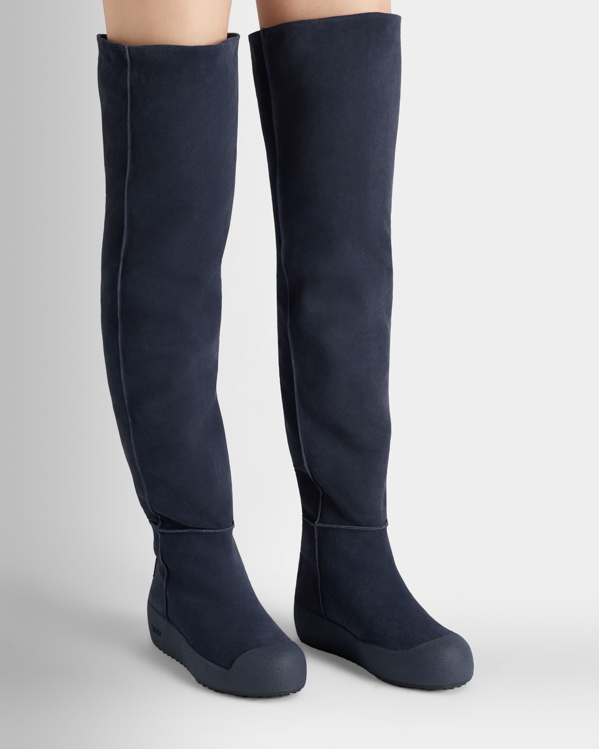 Bally Global - Bota Mosquetera Curling De Ante Navy Blue - Azul