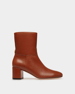 Daily Emblem Booties In Brown Leather