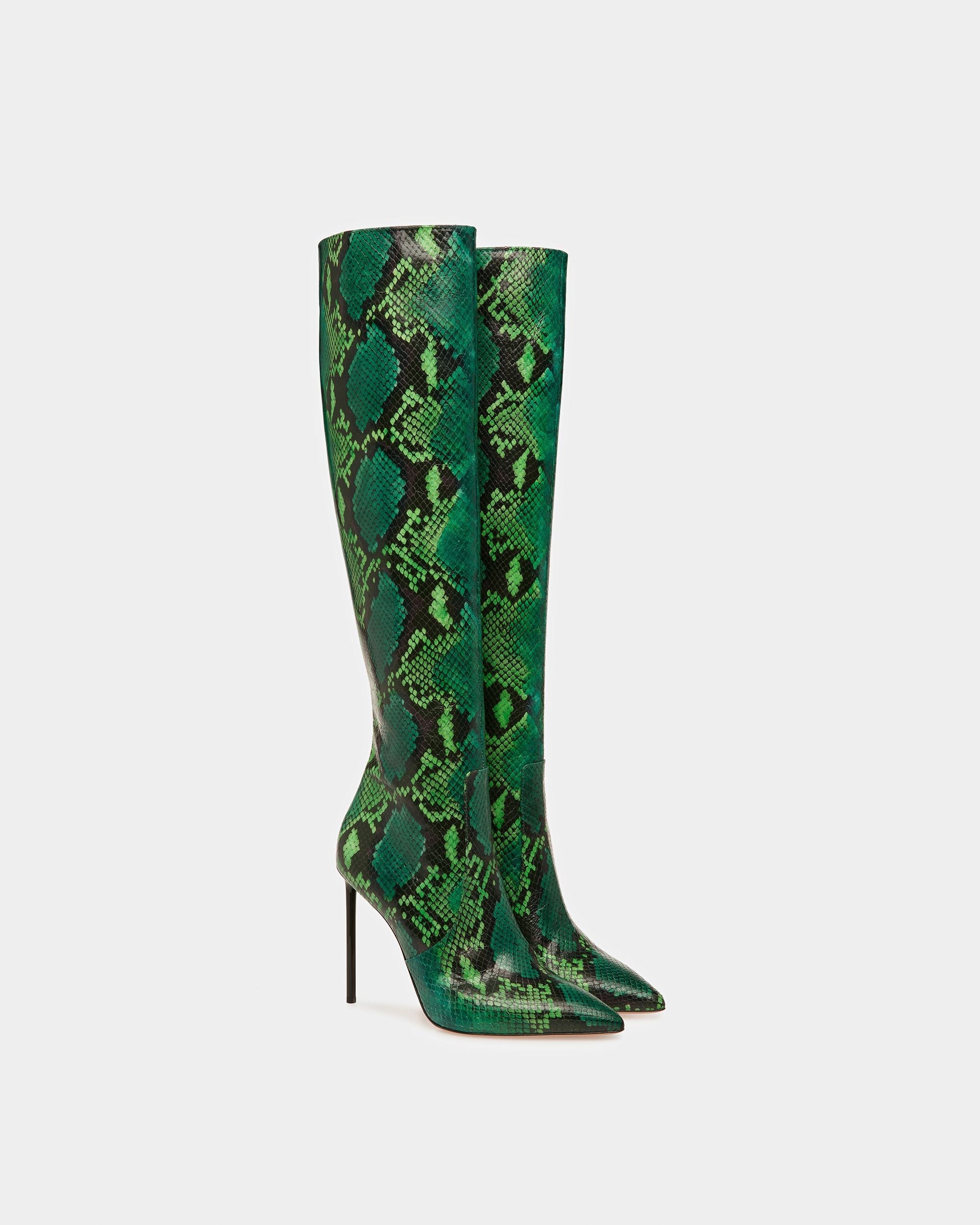Bally Global - Block Boot In Python Print - Green