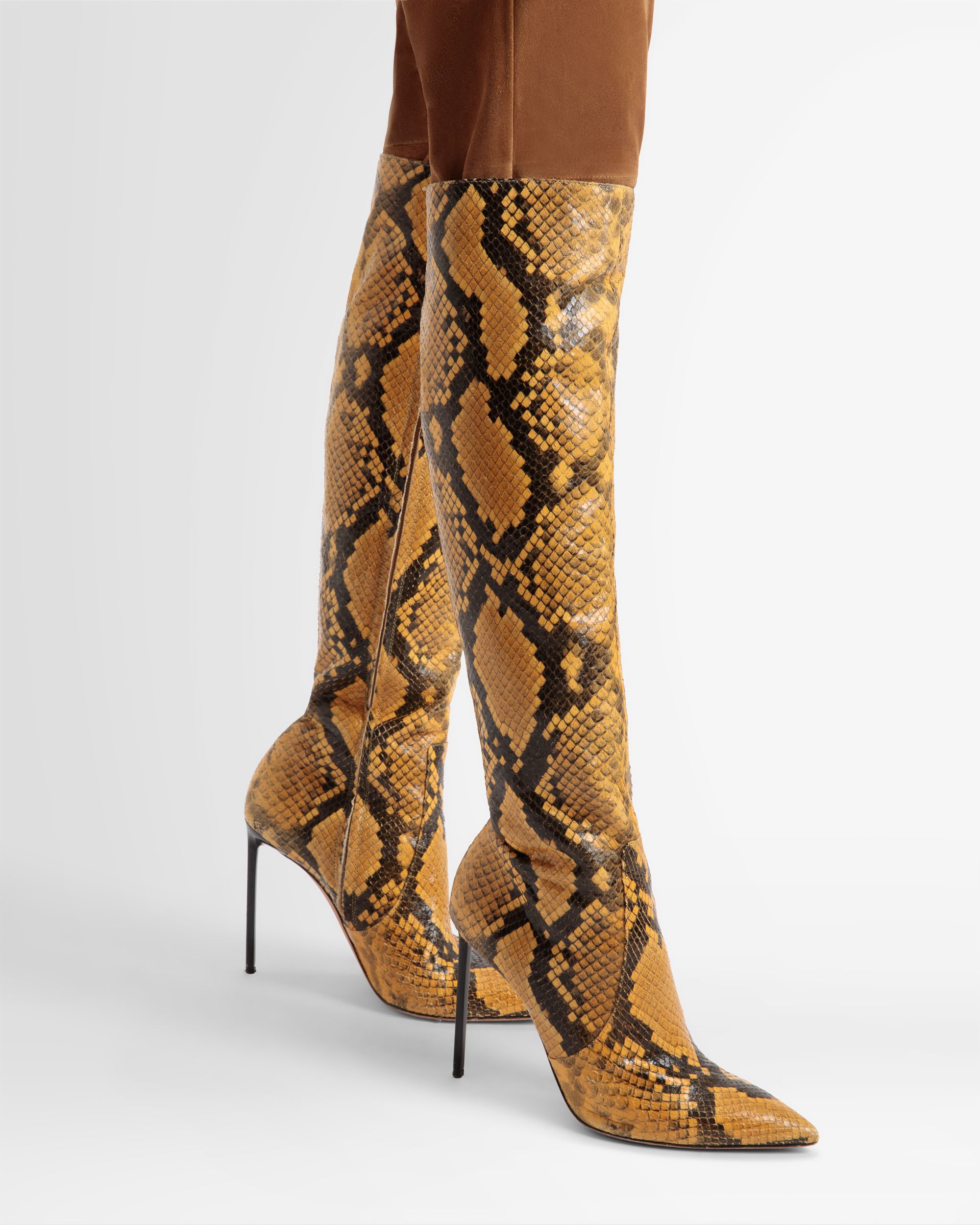 Block Boot In Python Print Jaune Women | Bally Global