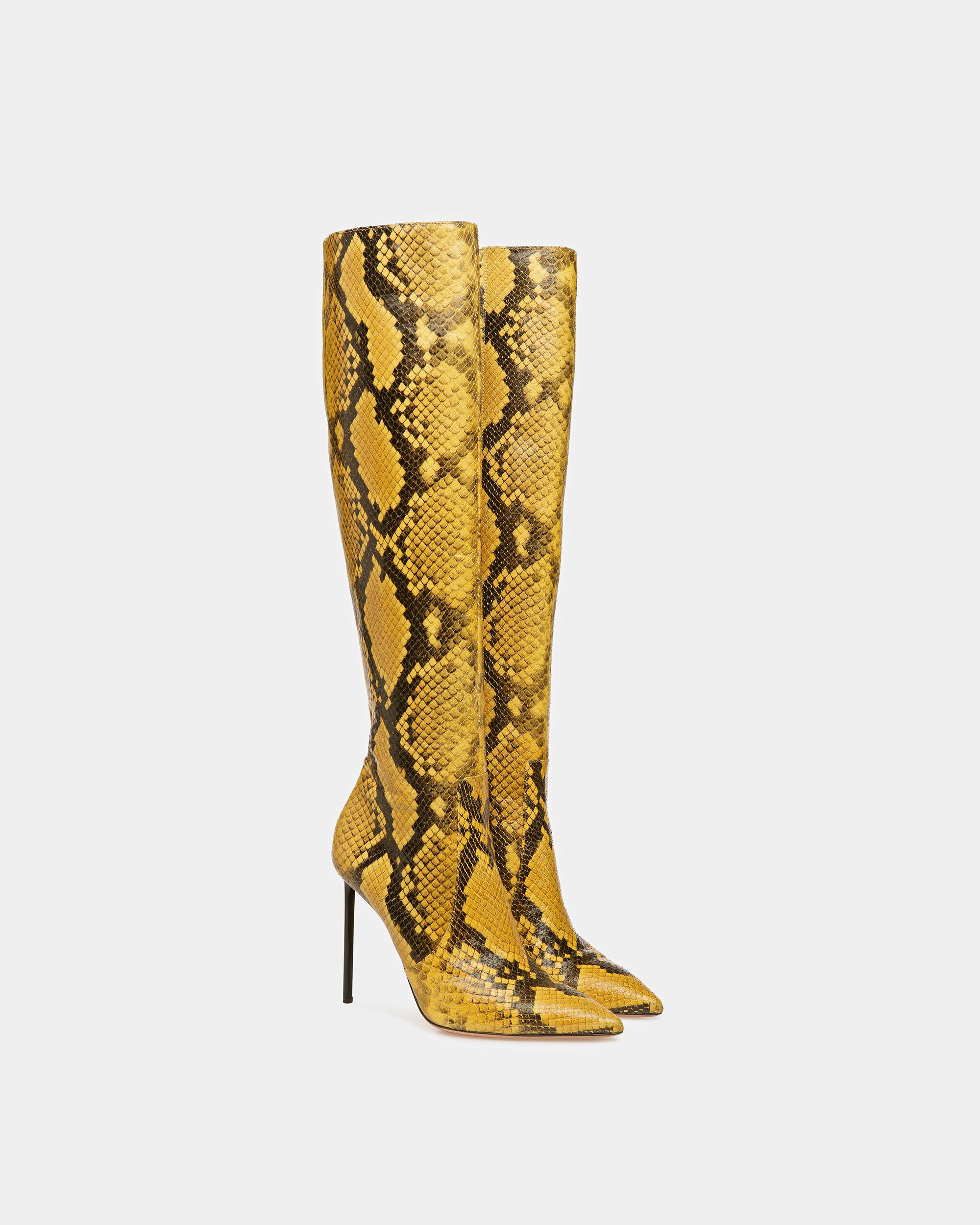 Block Boot In Python Print Jaune Women | Bally Global
