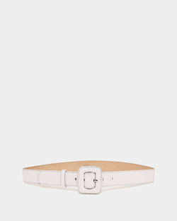 Janelle Leather Belt In Bone