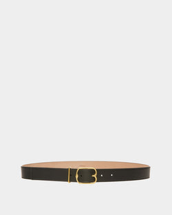 Emblem Belt In Black Leather