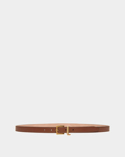 Emblem 20mm Belt in Brown Leather
