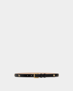 Emblem 85 cm Belt in Black Brushed Leather
