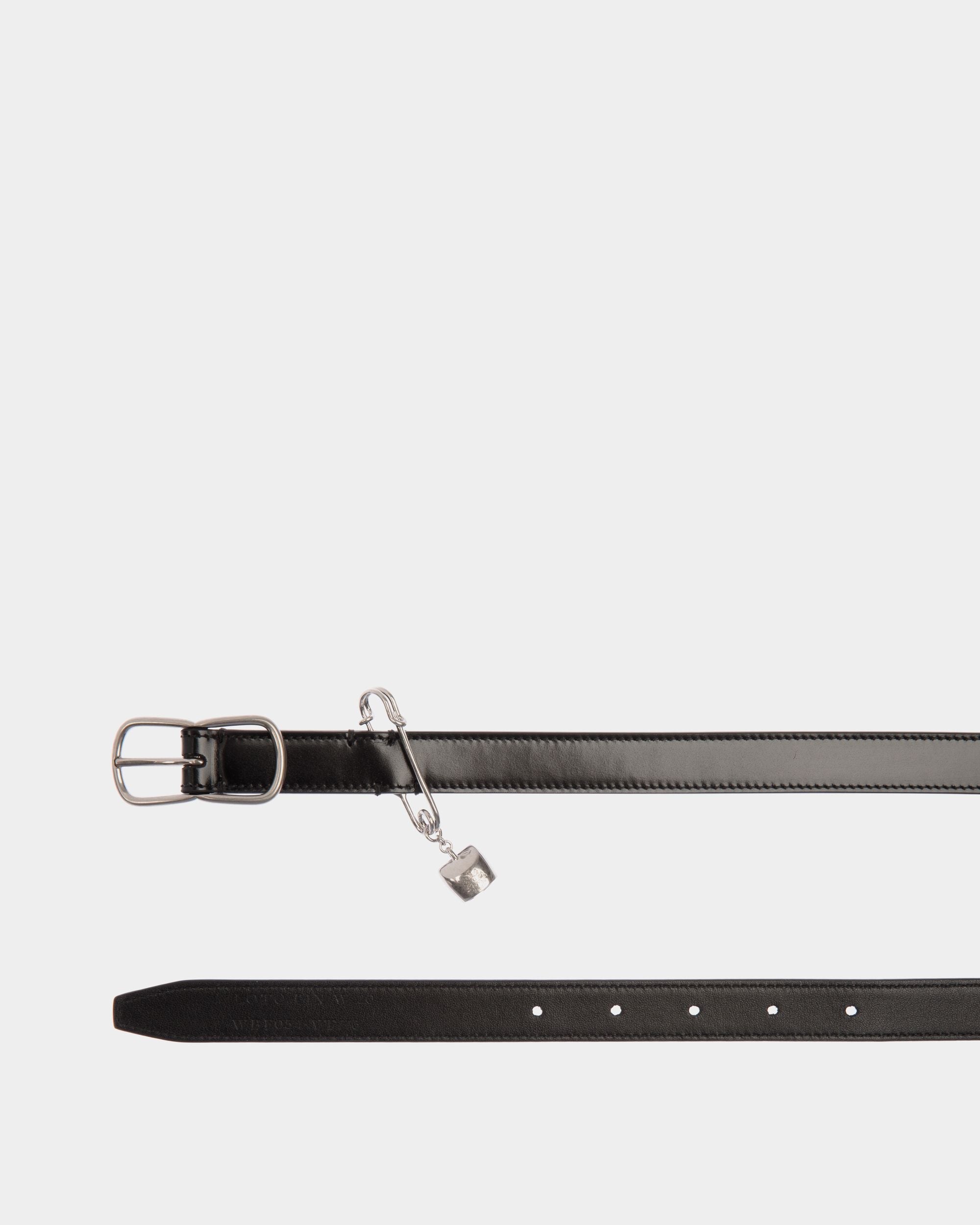 Bally Global - Cinturón Loto De 20 Mm De Piel Cepillada Negra - Negro