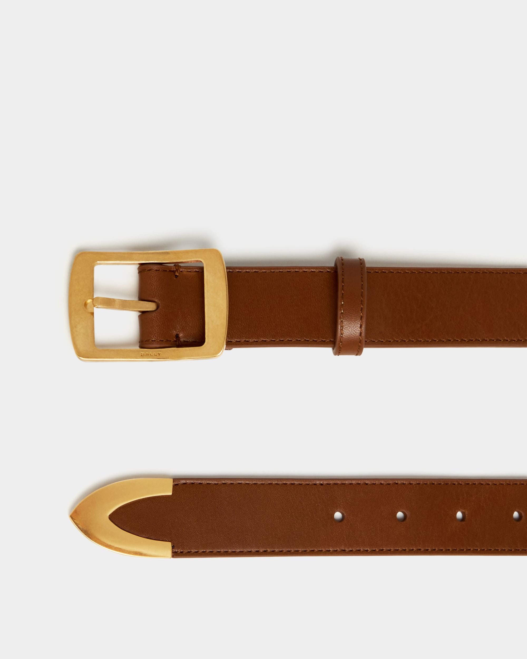 Bally Global - Glen 30 mm Gürtel aus bernsteinbraunem Leder - Brown
