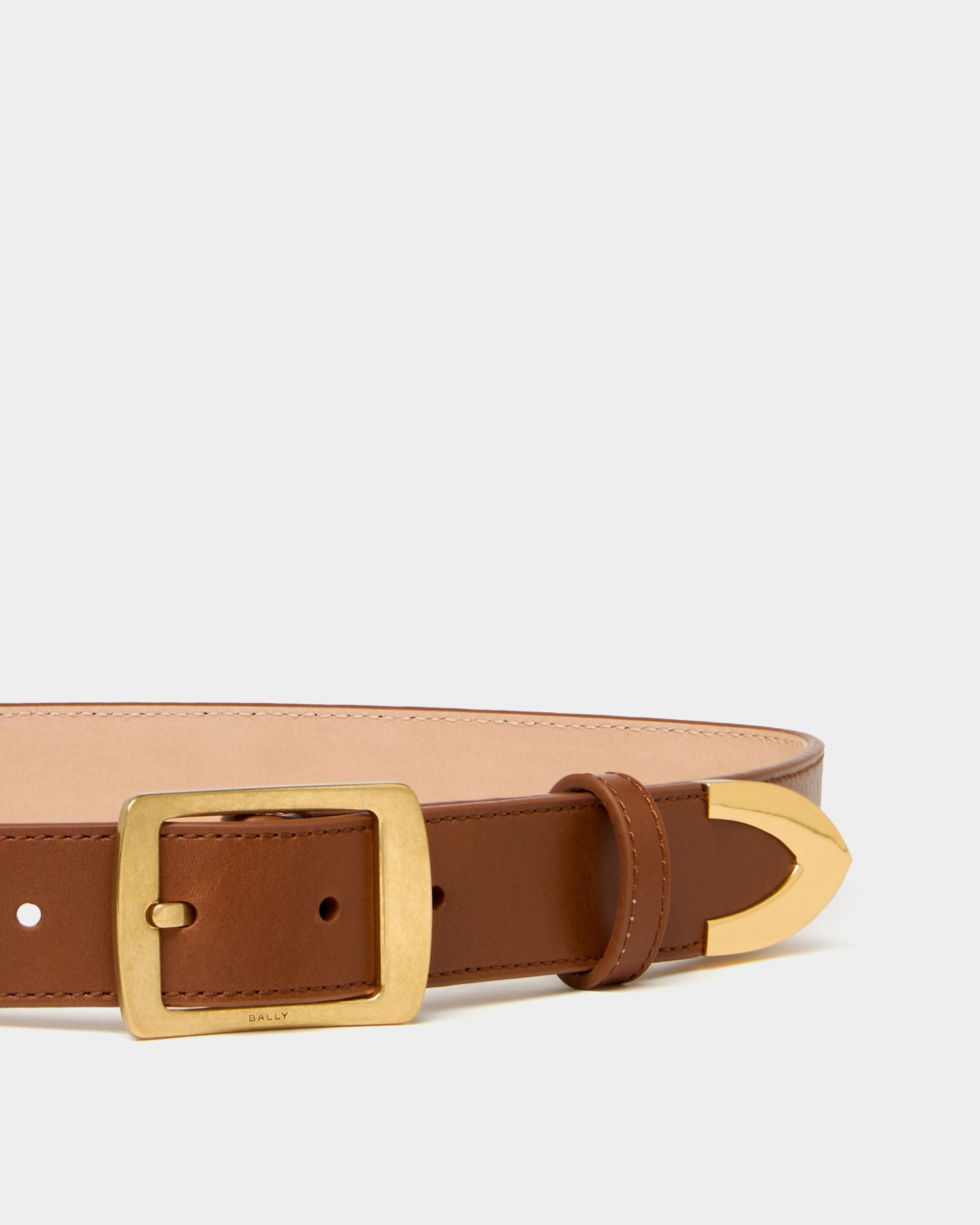 Bally Global - Glen 30 mm Gürtel aus bernsteinbraunem Leder - Brown