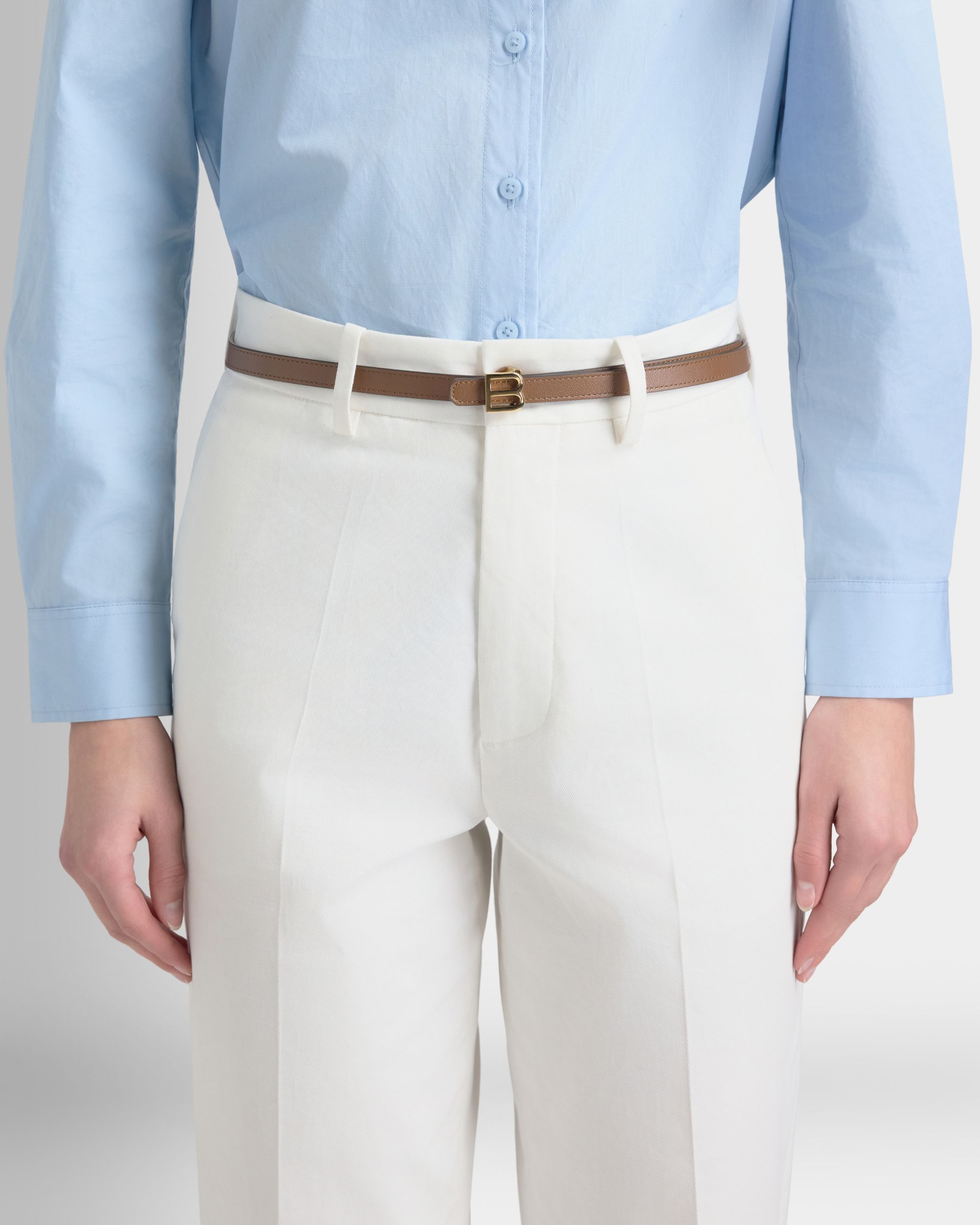 Bally Global - B Twist 15mm Reversible Belt in Brown And Dusty Petal Leather - Multicolor