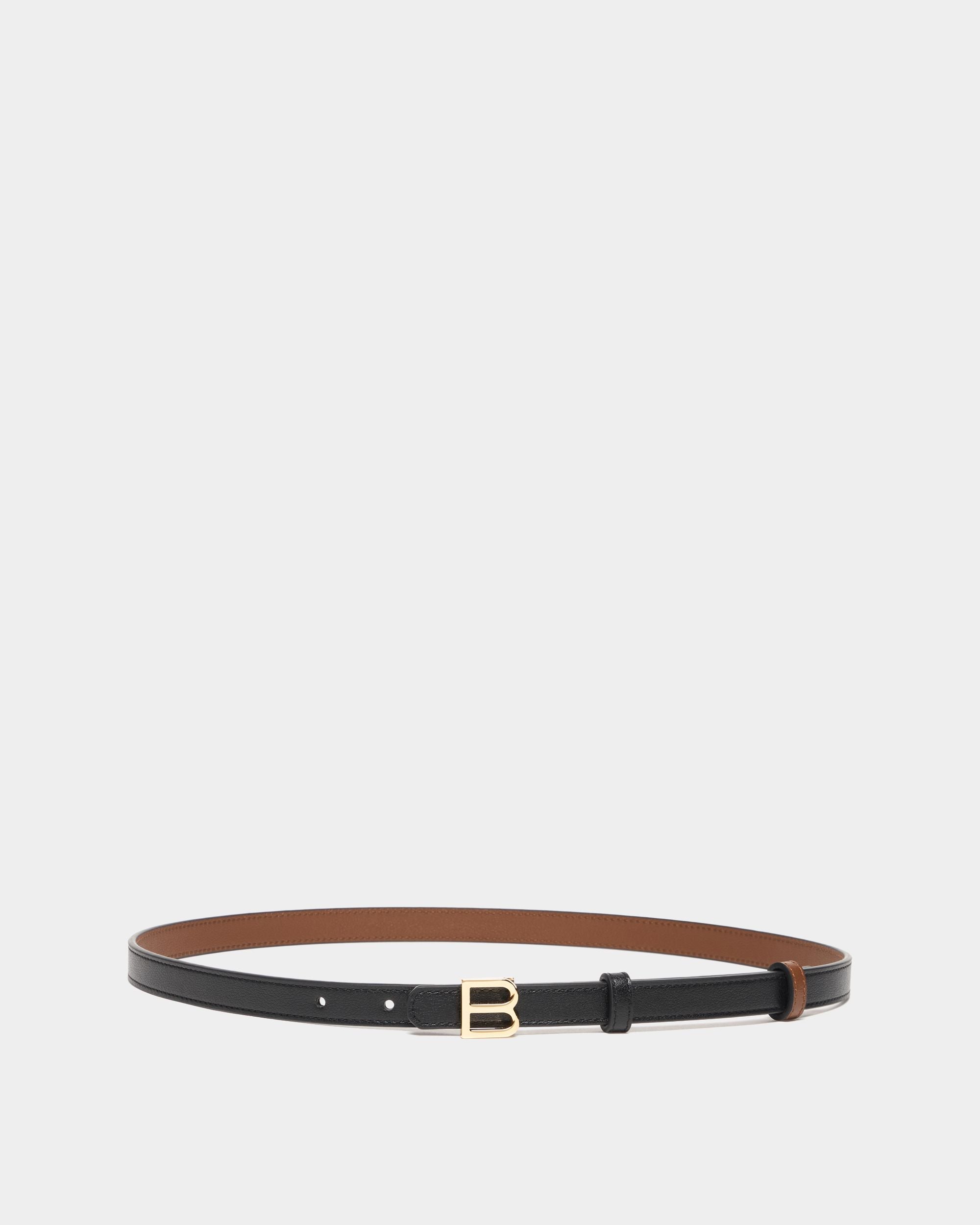 Bally Global - B Twist 15 mm Reversible Belt in Black and Brown Leather - Multicolor