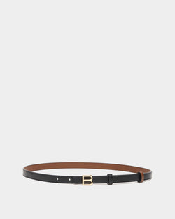 B Twist 15 mm Reversible Belt in Black and Brown Leather