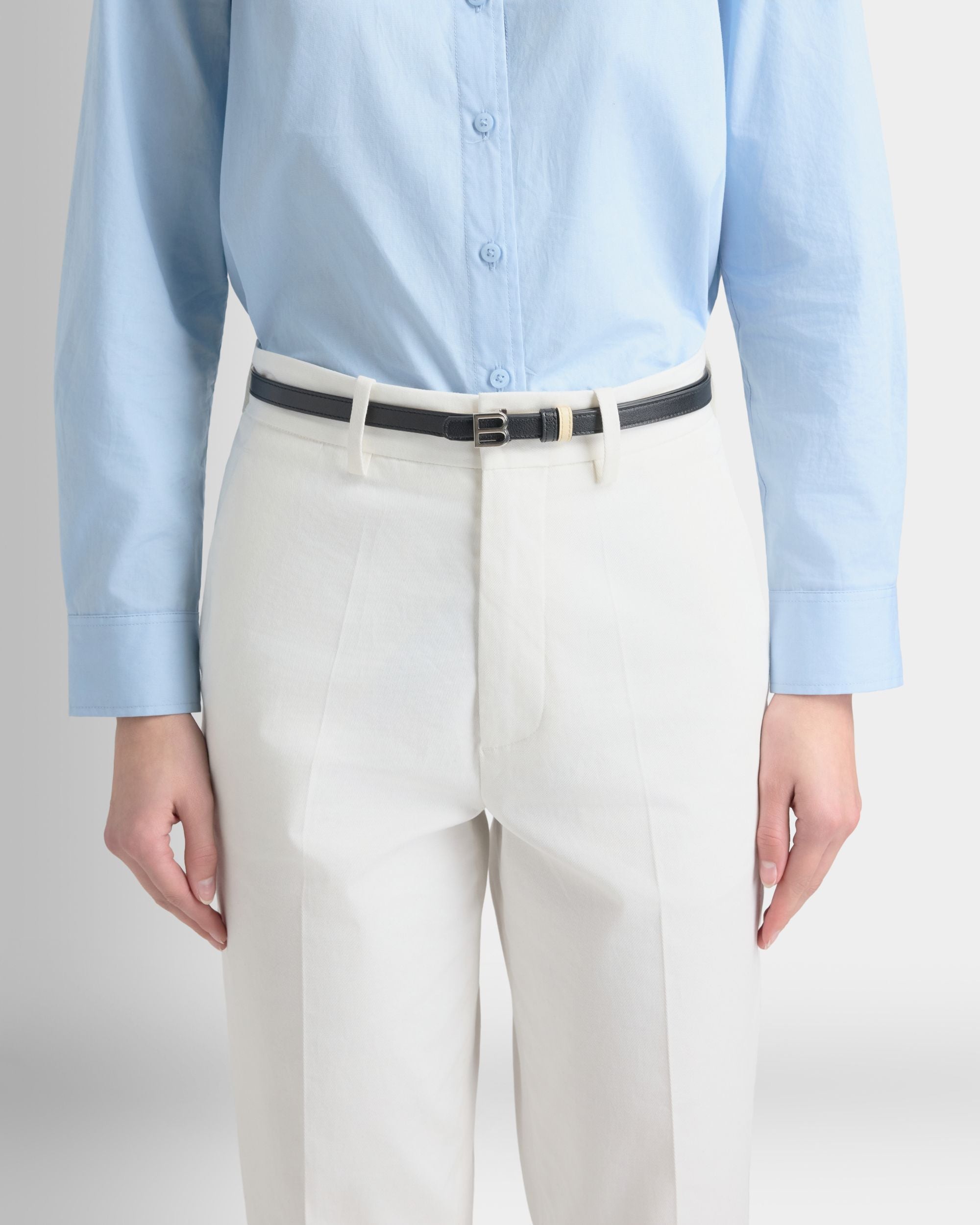 Bally Global - B Twist 15mm Reversible Belt in Black And Ginger Leather - Multicolor