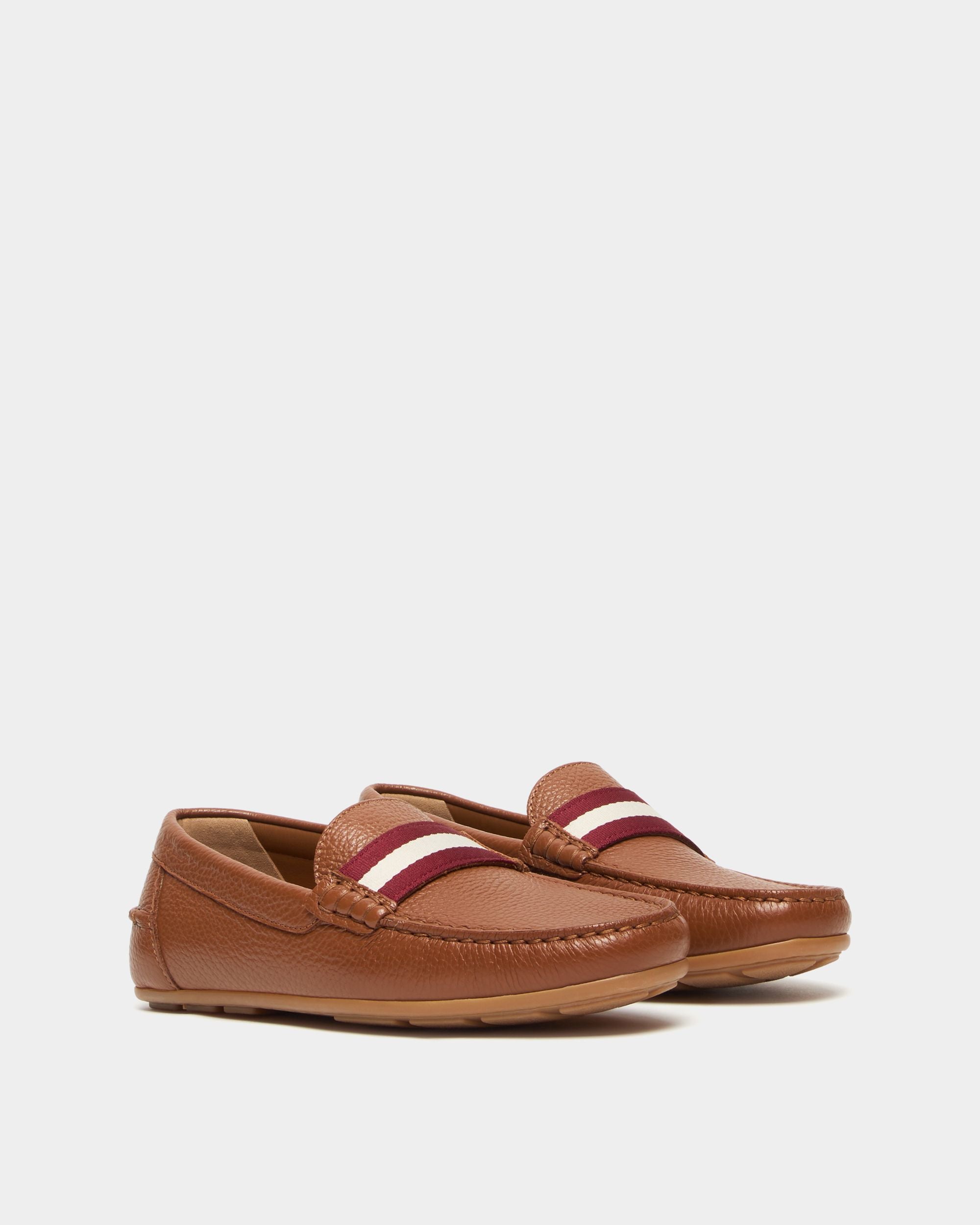Bally Global - Clay Driver in Brown Grained Leather - Brown