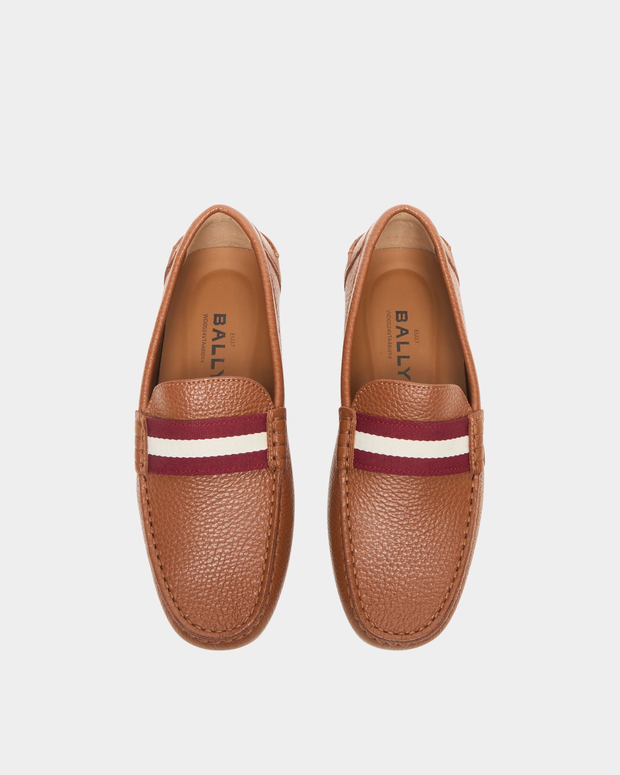 Bally Global - Clay Driver in Brown Grained Leather - Brown
