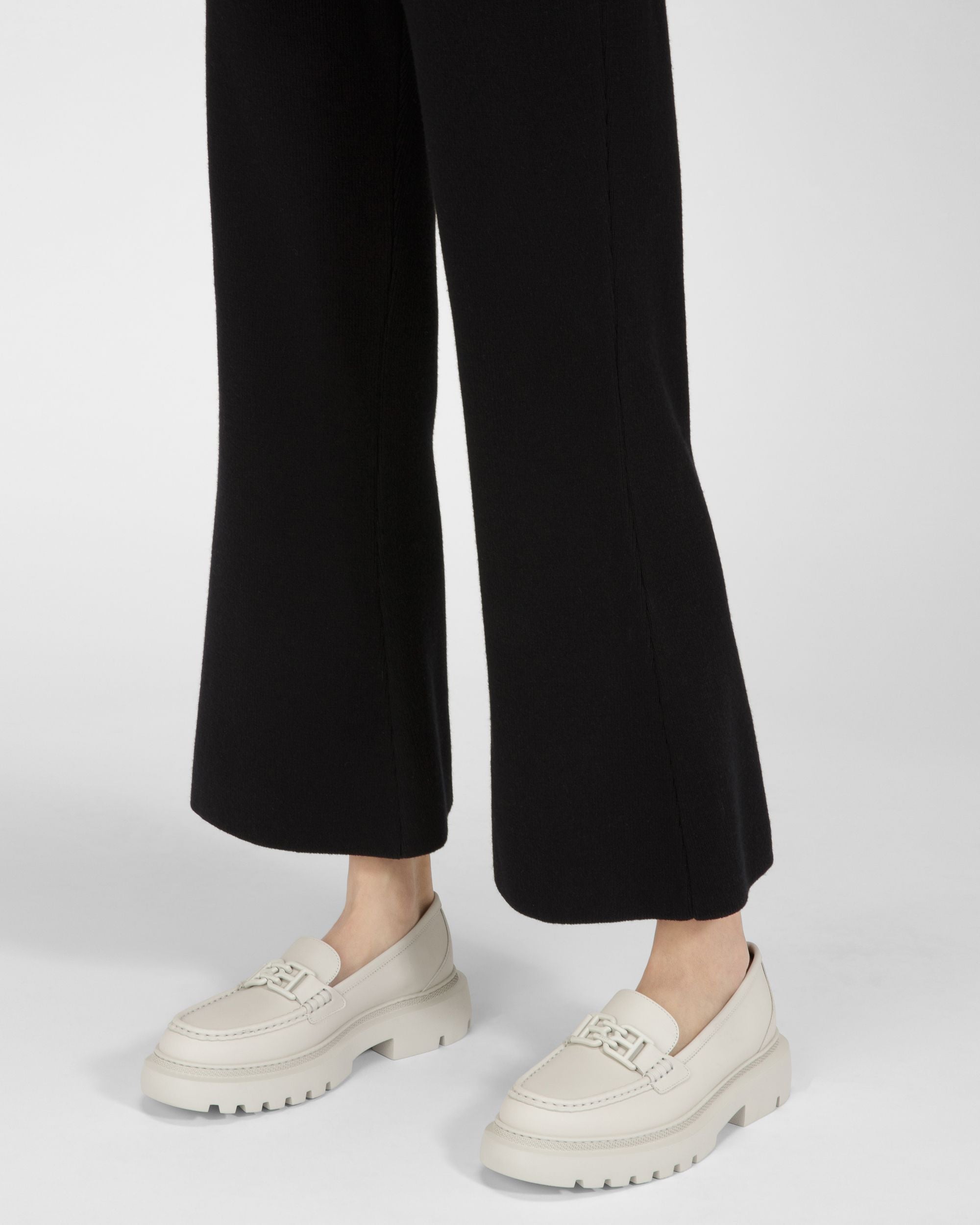Bally Global - Gioia Flat Leather Moccasins In Denty White - Beige