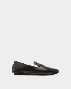 Slipper in Black Leather