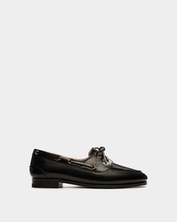 Plume Moccasin In Black Leather